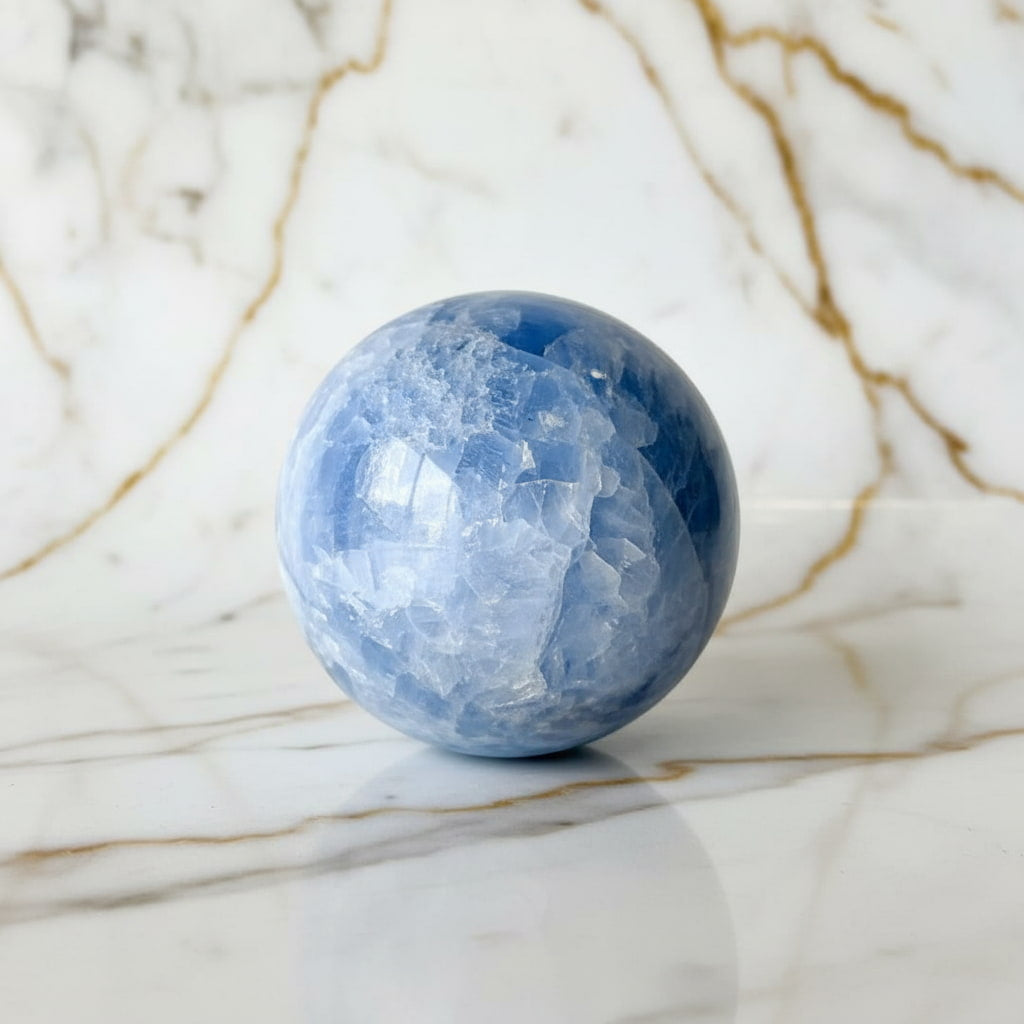Celestit Kugel – Ruhe & Ausgeglichenheit CrystalScents