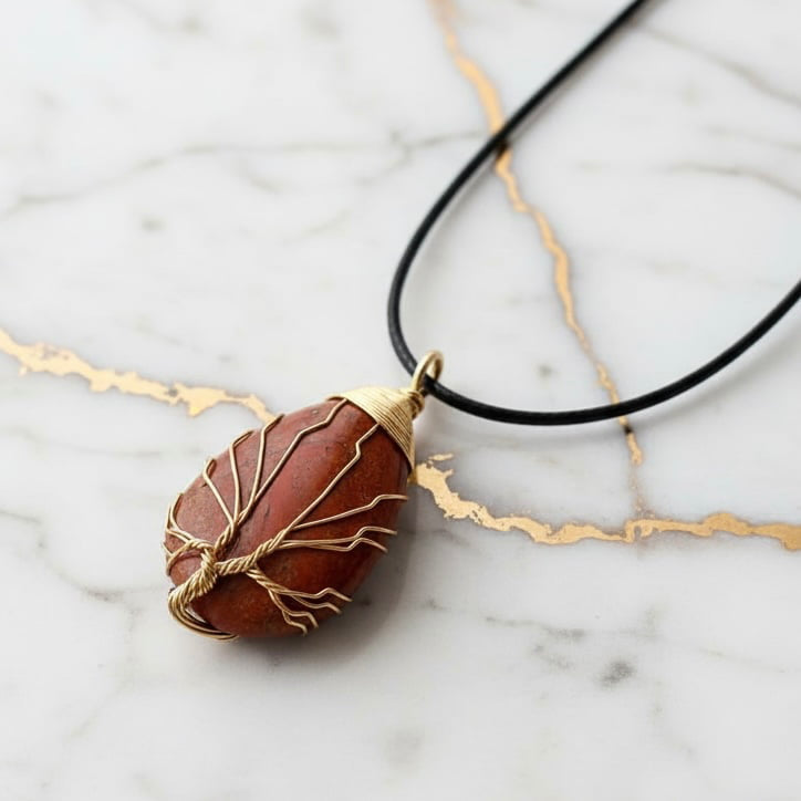 Jaspis Halskette - Erdung & Stärke