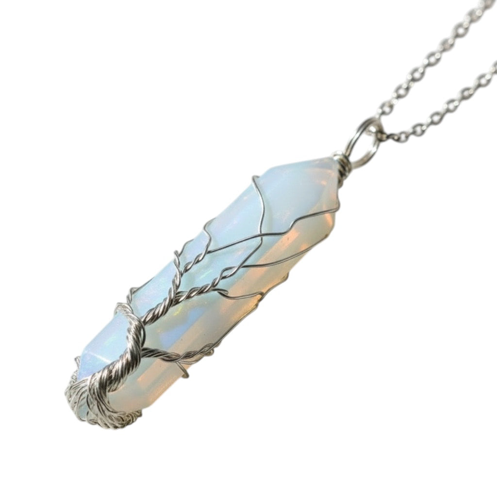 Opalit Halskette - Silberner Doppelender CrystalScents