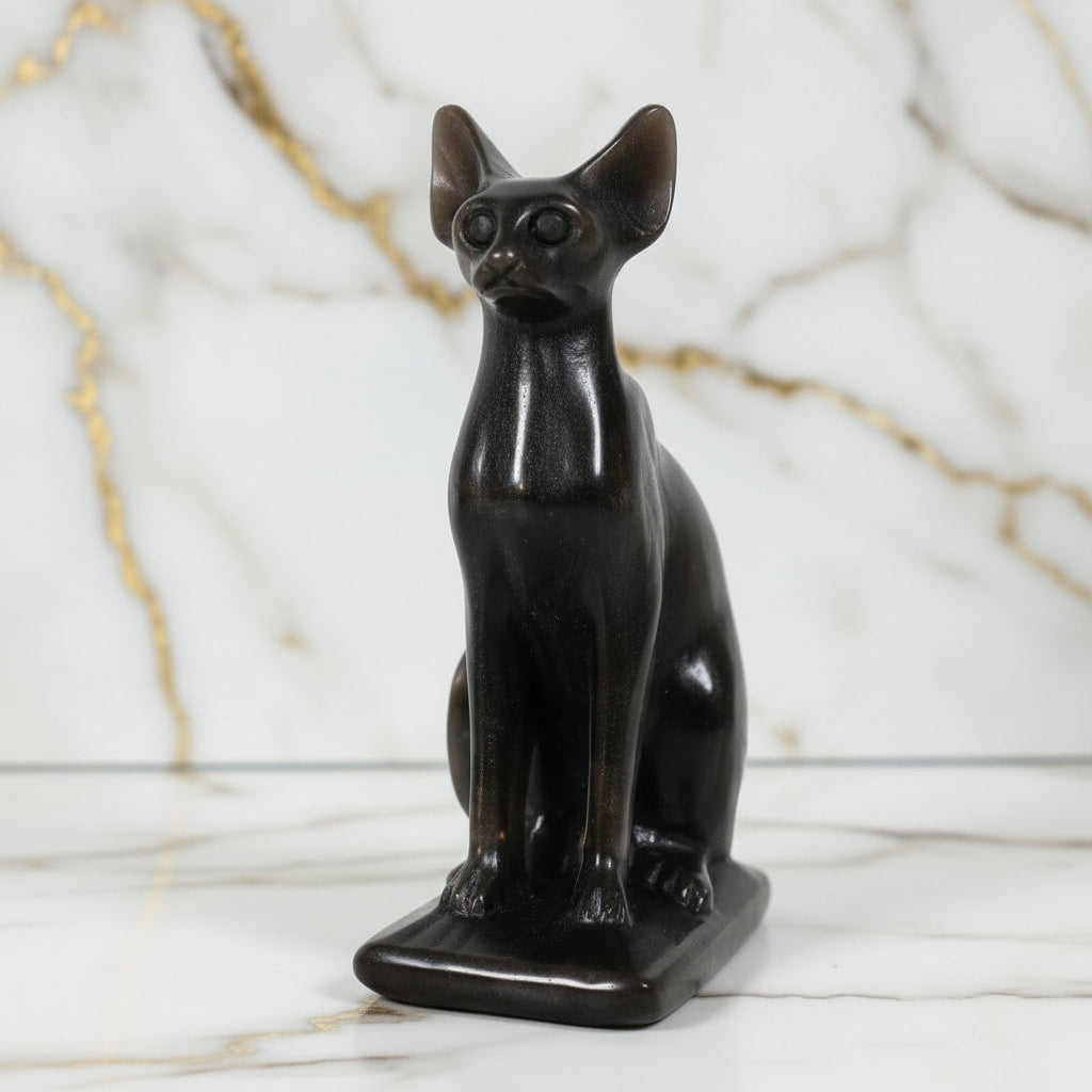 Obsidian Katze – Silber Schimmer CrystalScents