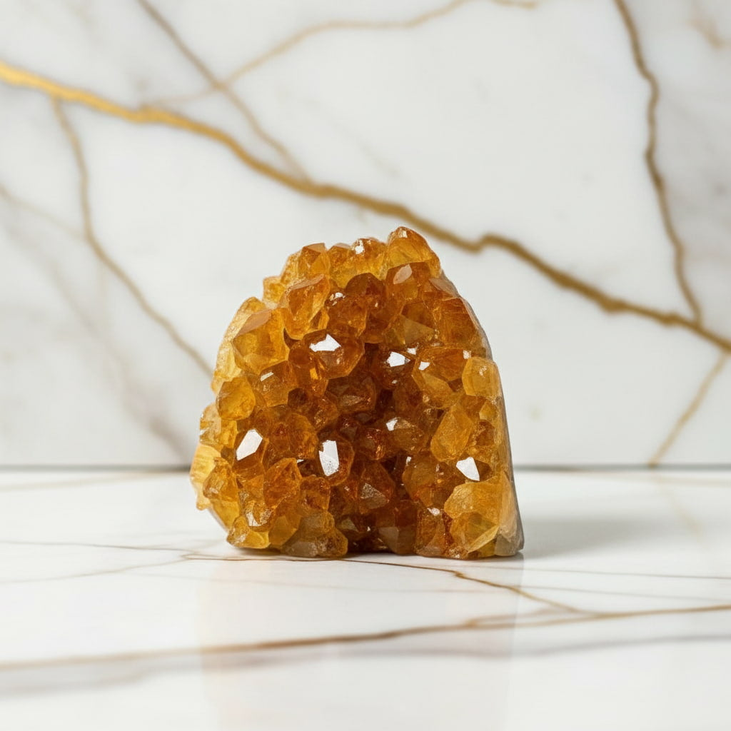 Amethystdruse Gelb – Funkelnder Blickfang für stilvolles Zuhause CrystalScents