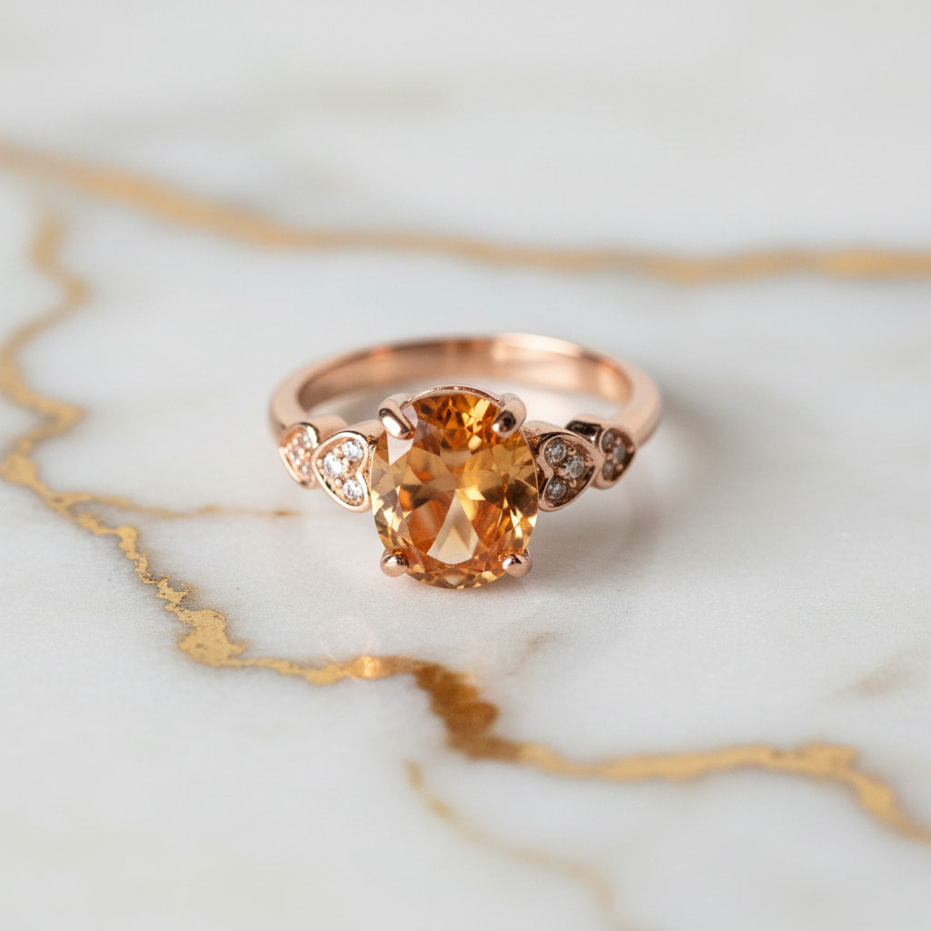 Ring Roségold – mit strahlendem Stein CrystalScents