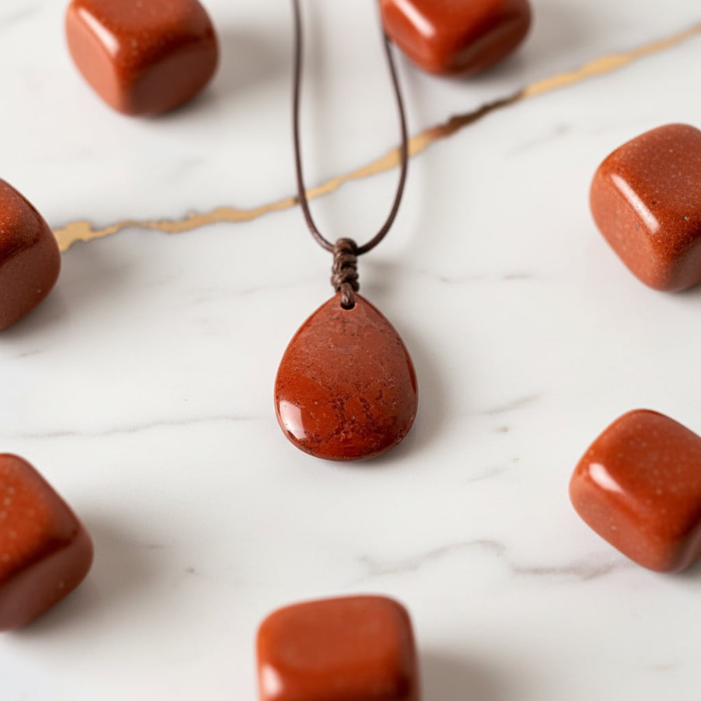 Roter Jaspis Halskette - Erdung & Selbstvertrauen CrystalScents