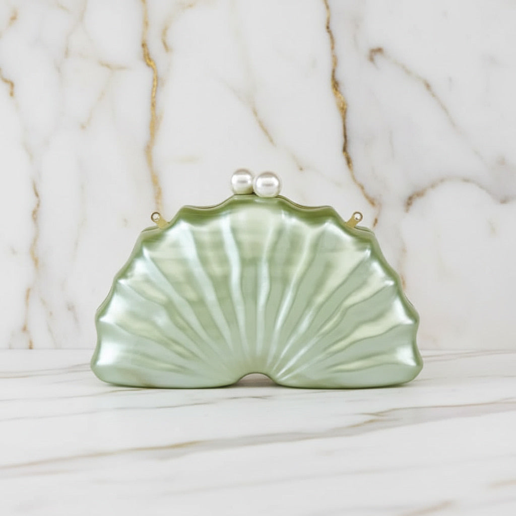 Clutch – Perlmutt-Handtasche in edlem Grün CrystalScents