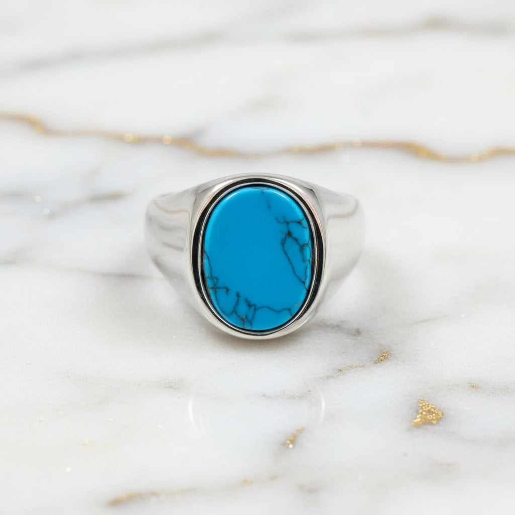 Türkis Ring Silber - ovaler Kristall CrystalScents