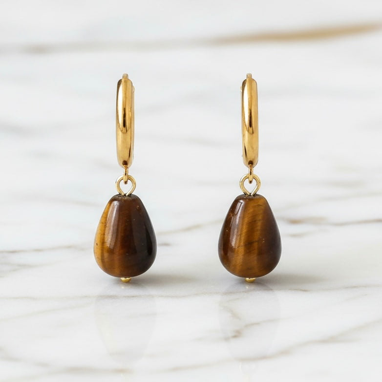 Tigerauge Ohrringe - Schutz & Eleganz CrystalScents