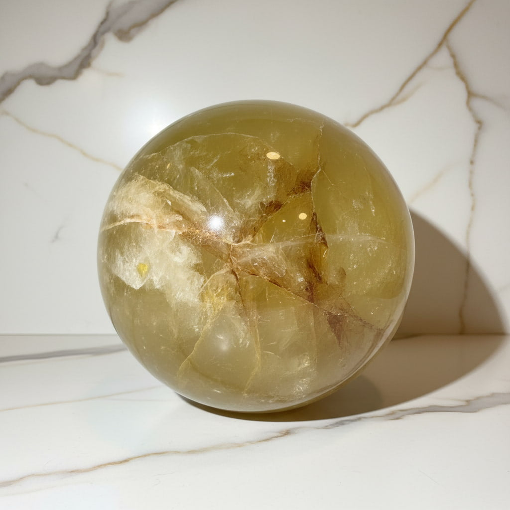 Große Citrin Kugel – Lebensfreude & Energie CrystalScents