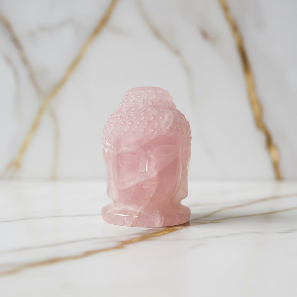 Rosenquarz Buddha-Kopf – Friedvolle Atmosphäre CrystalScents