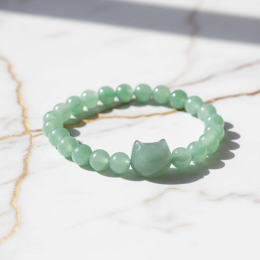 Aventurin Kugelarmband - Katze CrystalScents