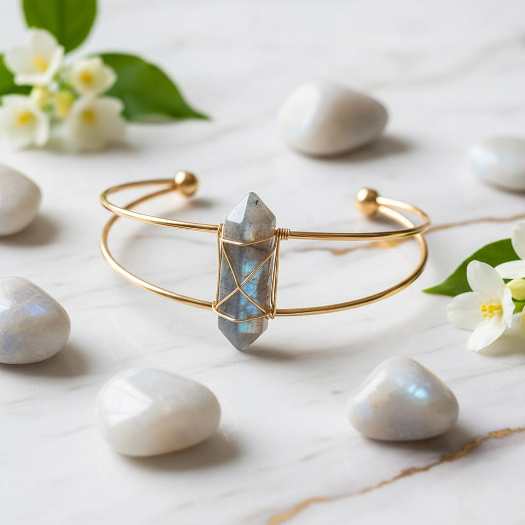 Mondstein Armreif – Ausstrahlung & magische Energie CrystalScents