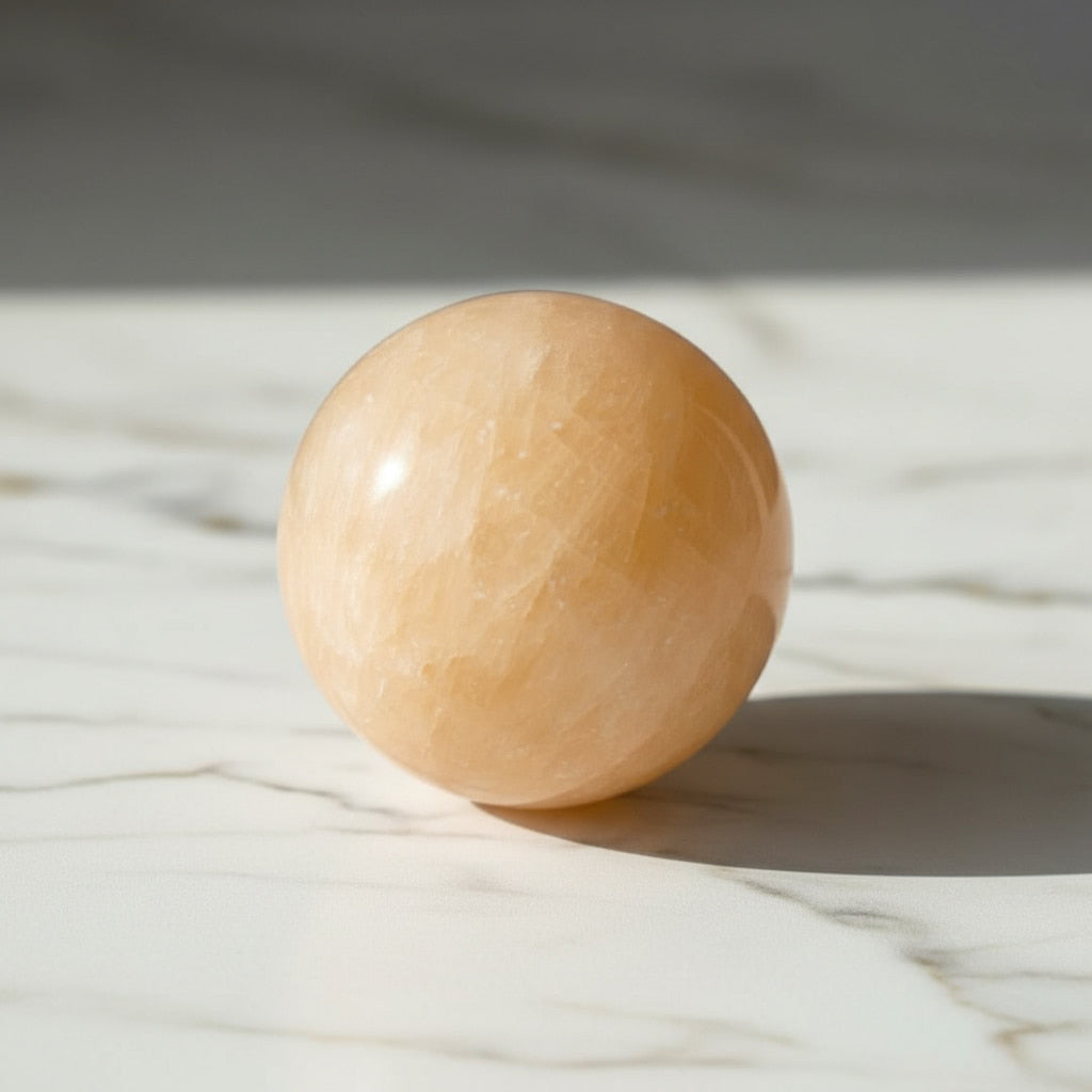Calcit Kugel – Oranger Begleiter für Motivation CrystalScents