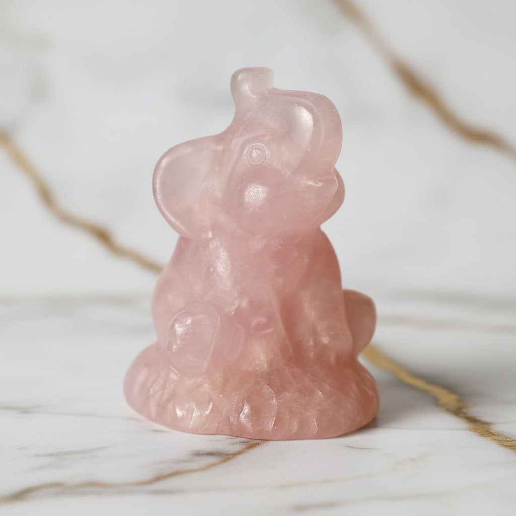 Rosenquarz Elefant – Liebevolle Dekoration CrystalScents