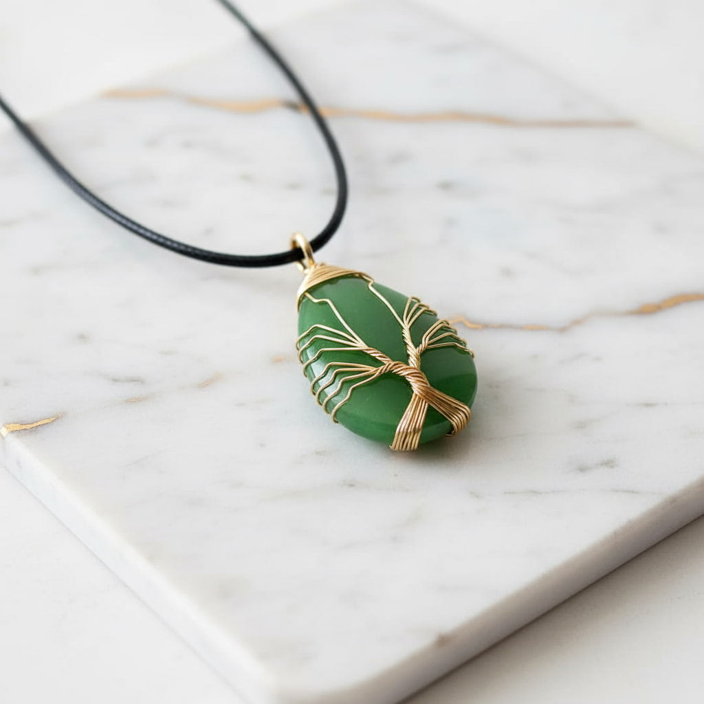Aventurin Halskette - Goldener Baum CrystalScents