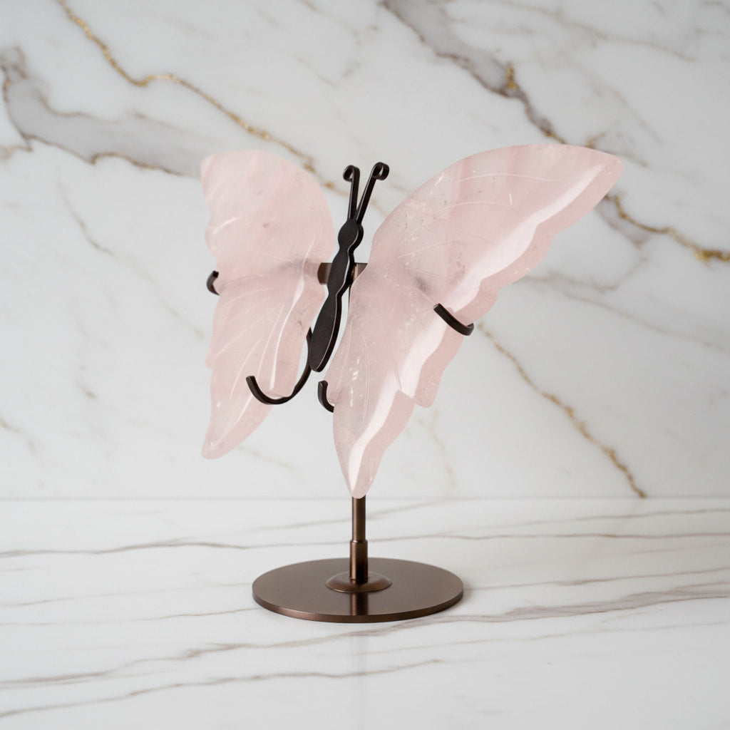 Rosenquarz Schmetterling - Frühlingsgefühle