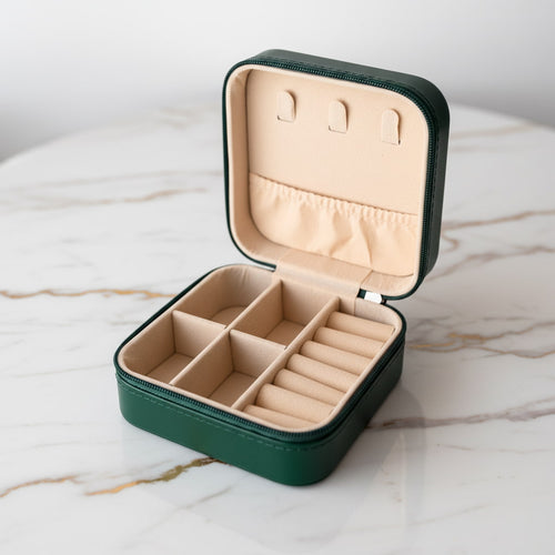 Schmuckbox Dunkelgrün – Praktische Aufbewahrung CrystalScents