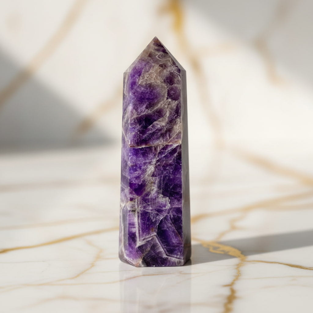 Amethyst Obelisk 17,5 cm – Kristall Obelisk Dekoration CrystalScents