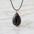 Obsidian Halskette – Tropfenform mit Kupferfassung CrystalScents