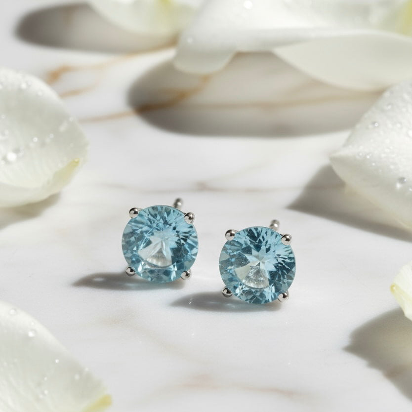 Topas Ohrringe – Feiner Glanz in kühlem Blau CrystalScents