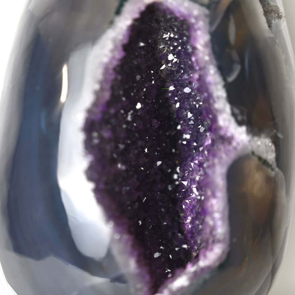 Achat Ei - mit violetter Druse