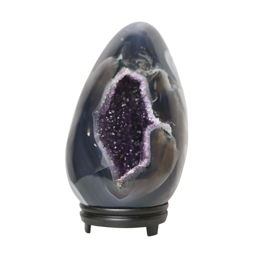 Achat Ei - mit violetter Druse