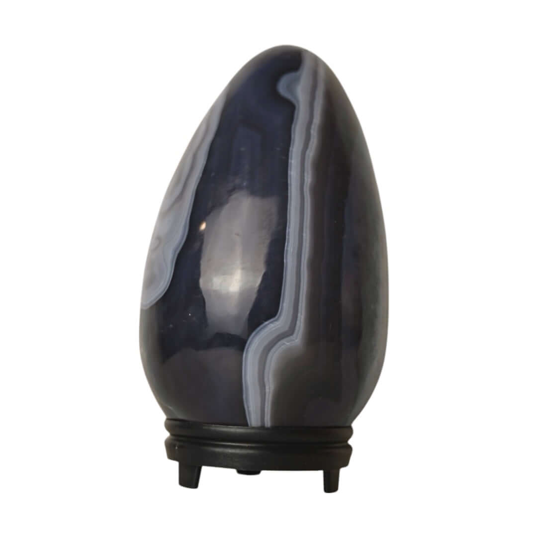 Achat Ei - mit violetter Druse