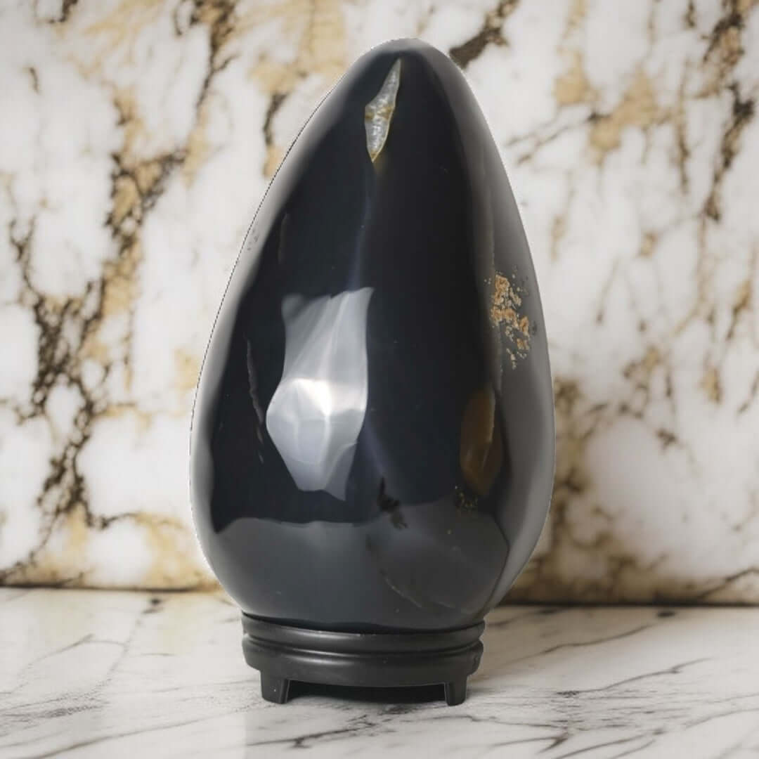 Achat Ei - mit glitzernder Druse als Hingucker