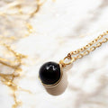 Achat Halskette - mit schwarzer Kugel