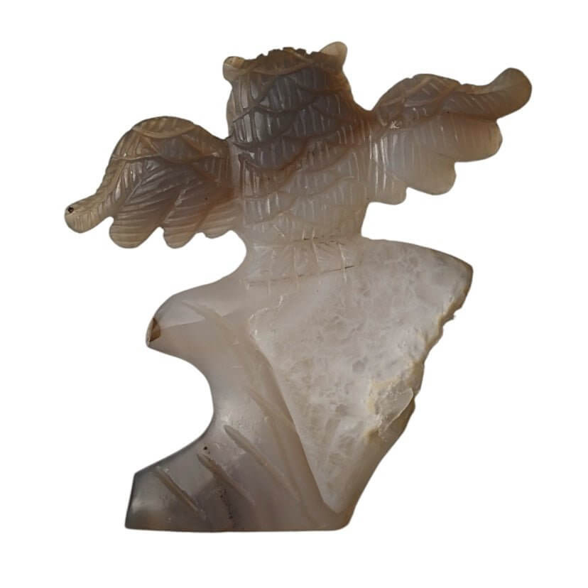 Achat-Eule in Grau – Glitzernde Kristallfigur als dekoratives Schmuckstück