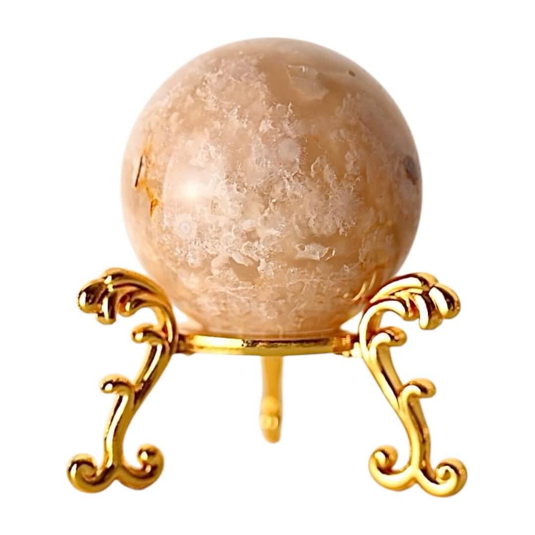 Kirschblüten-Achat Kugel mit Druse – Zartes Lieblingsstück für Harmonie und Ausgleich