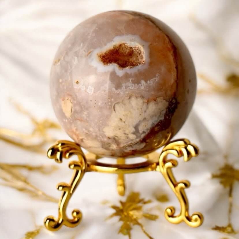 Achat Kugel –  Zarter Kirschblütenzauber