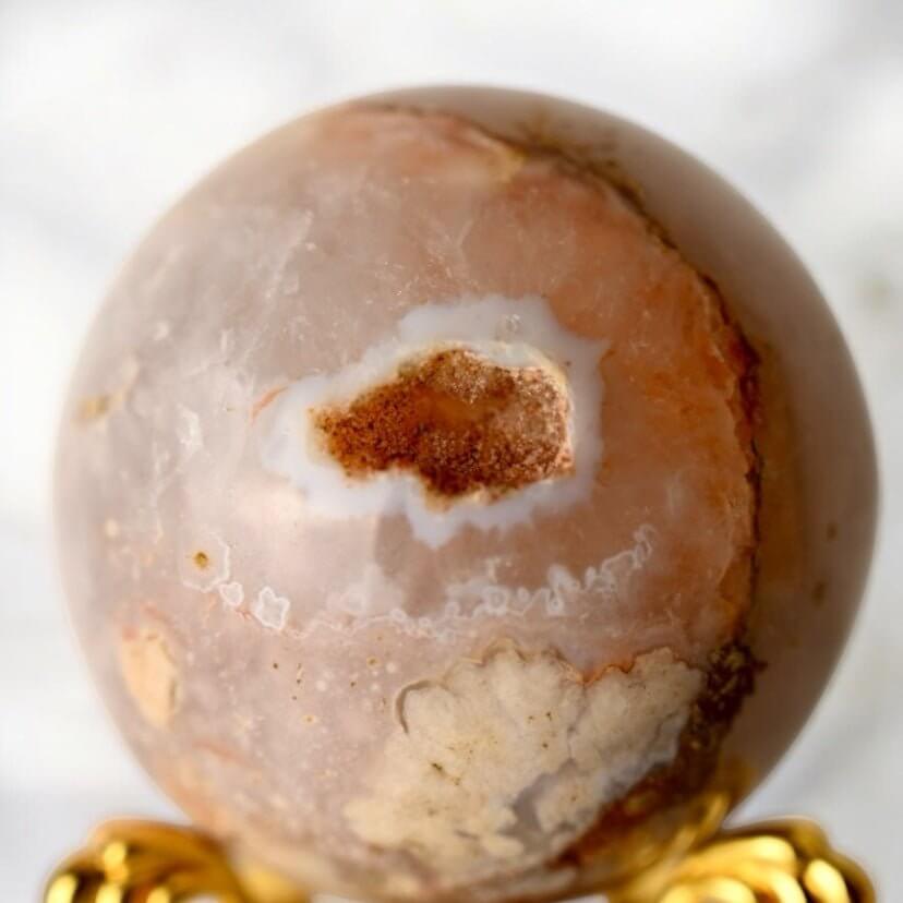 Achat Kugel –  Zarter Kirschblütenzauber