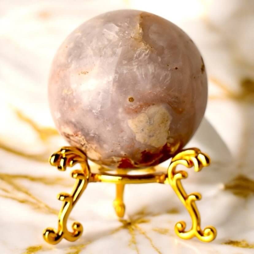 Achat Kugel –  Zarter Kirschblütenzauber