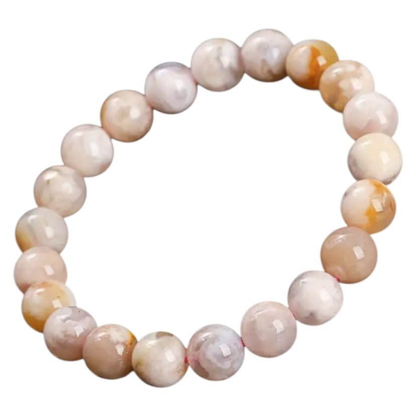 Kirschblüten-Achat-Kugelarmband – Eleganter Edelsteinbegleiter für feminine Ausstrahlung