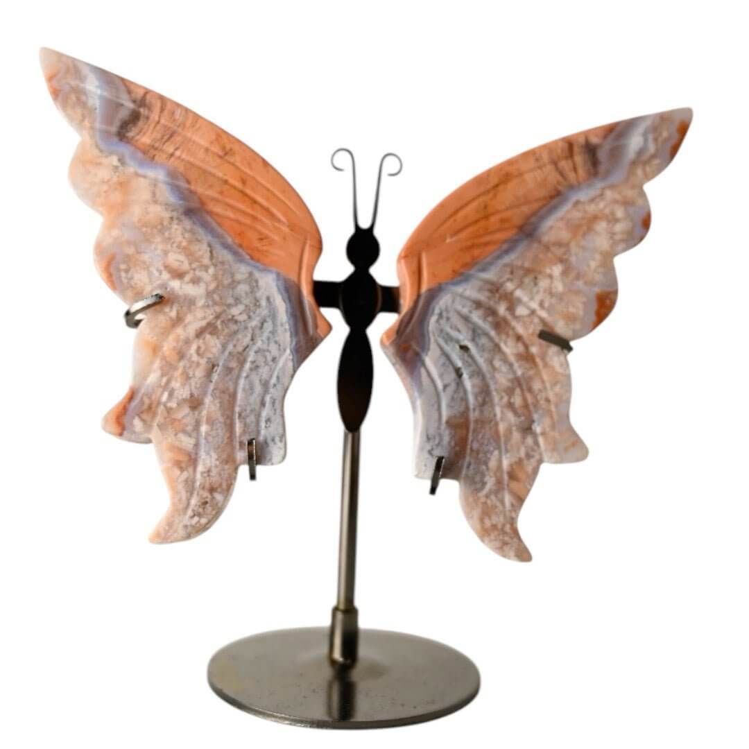 Wunderschöner Schmetterling mit Kirschblüten Achat-Flügel