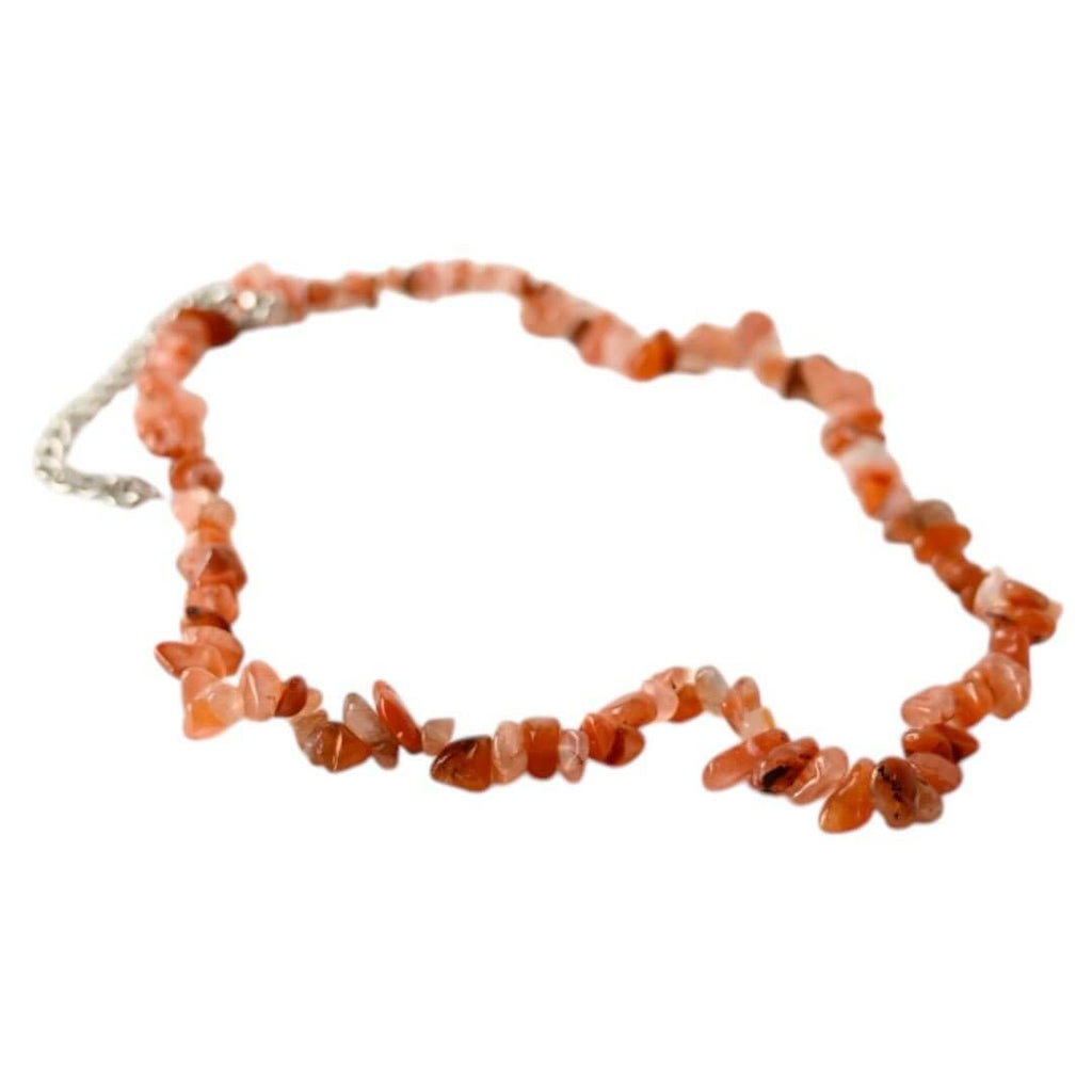 Splitter-Halskette roter Achat – feuriges Accessoire aus Edelsteinen