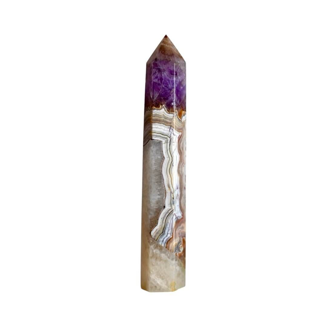 Amethyst-Achat-Obelisk – Elegantes Highlight für Wohnräume und Meditation