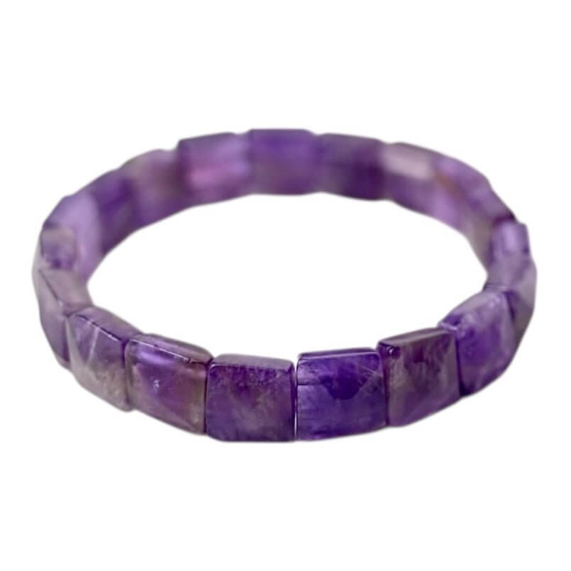 Amethyst Armband mit quadratischen Steinen – Ausdrucksstarkes Kristallarmband für innere Ruhe