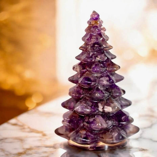 Baum aus Harz mit Amethyst – Zauberhafte Dekoration für Harmonie & Energie