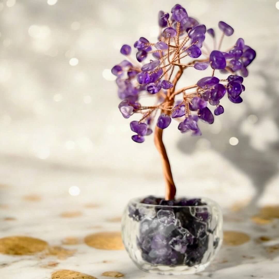 Dekorativer Amethyst Baum im Topf – Kristallkunst für Ruhe & Balance