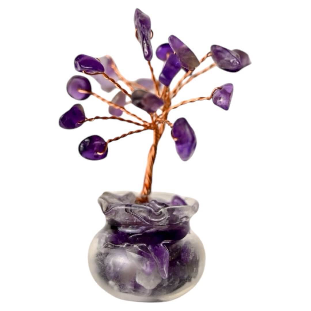 Mini Amethyst Baum im Topf – Zauberhafte Dekoration für Harmonie & Balance