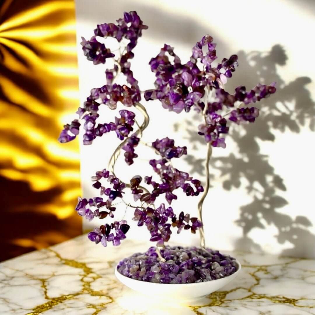 Großer Amethyst Baum in Keramikschale - Highlight für jedes Zuhause