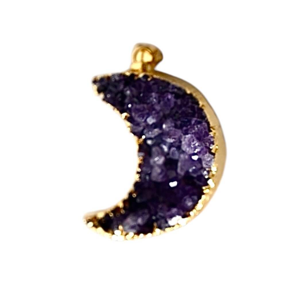 Amethyst-Cluster Halskette mit Mond – Stilvolles Edelstein-Accessoire für Ausstrahlung und innere Ruhe