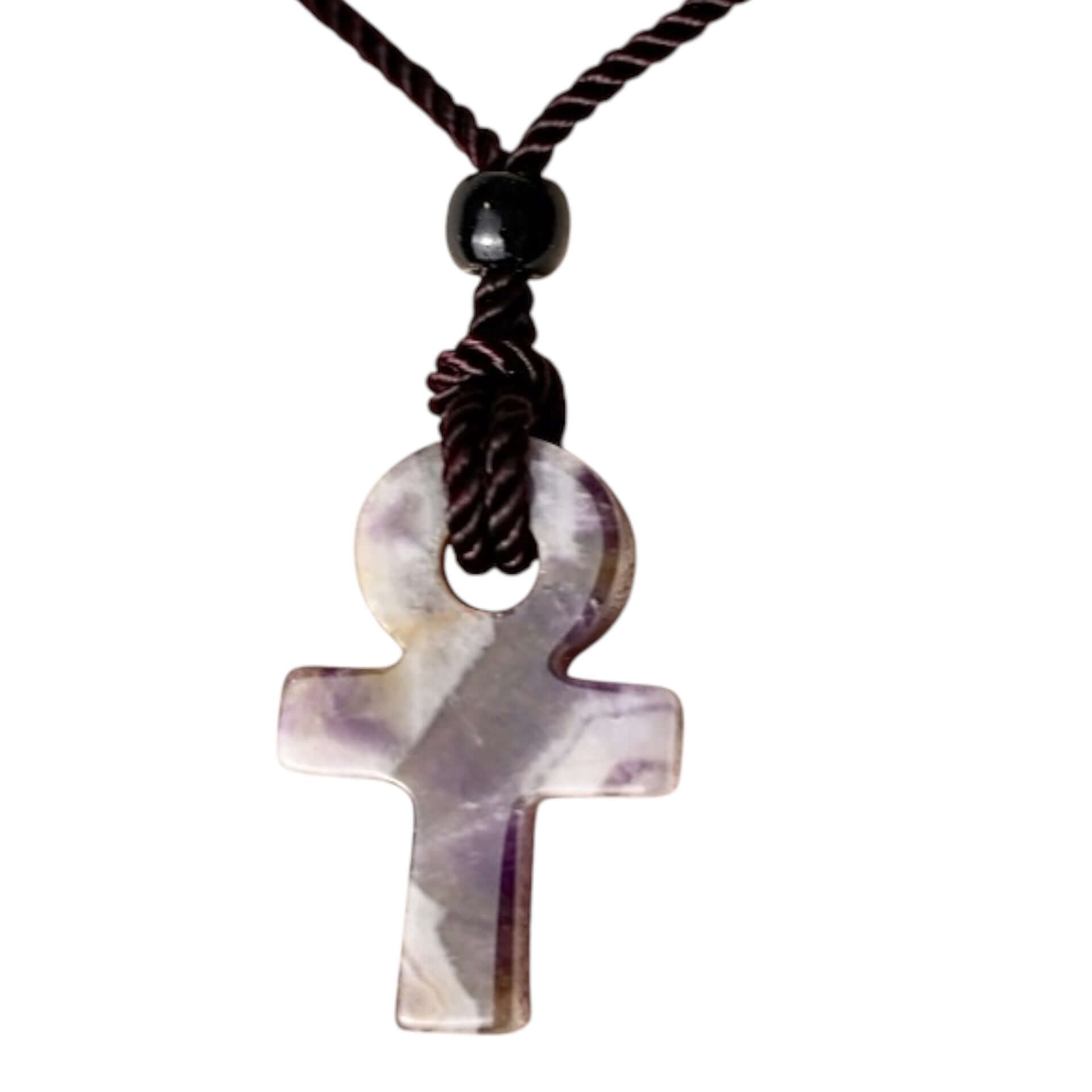 Schwarze Halskette mit Amethyst Anch - für mehr Ruhe & Gelassenheit