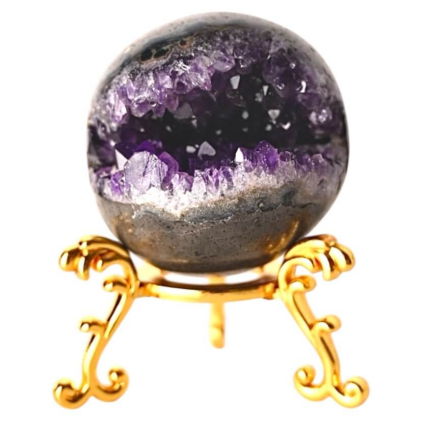 Funkelnde Amethystkugel mit Druse – Strahlendes Naturjuwel fürs Zuhause