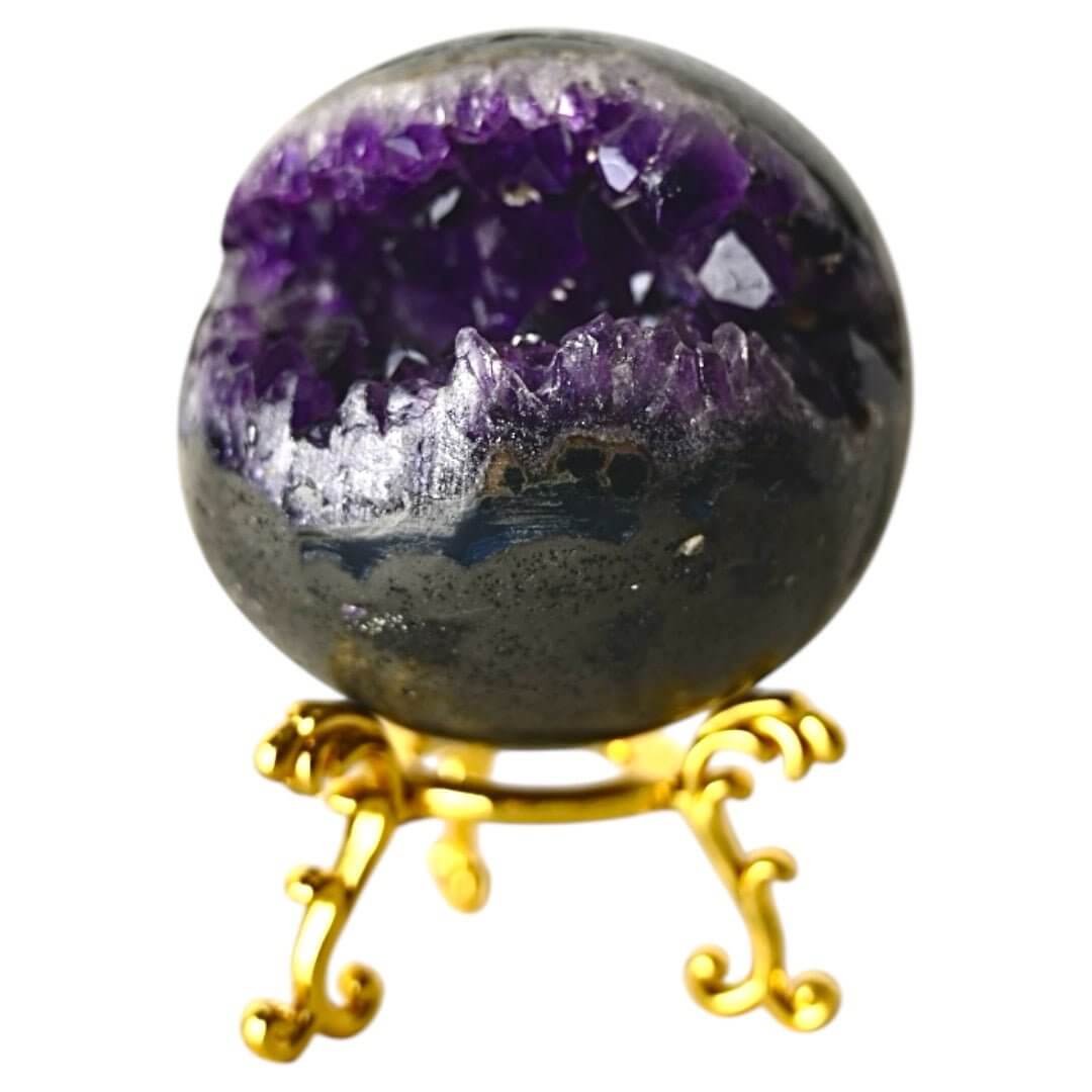 Funkelnde Amethystkugel mit Druse – Strahlendes Naturjuwel fürs Zuhause