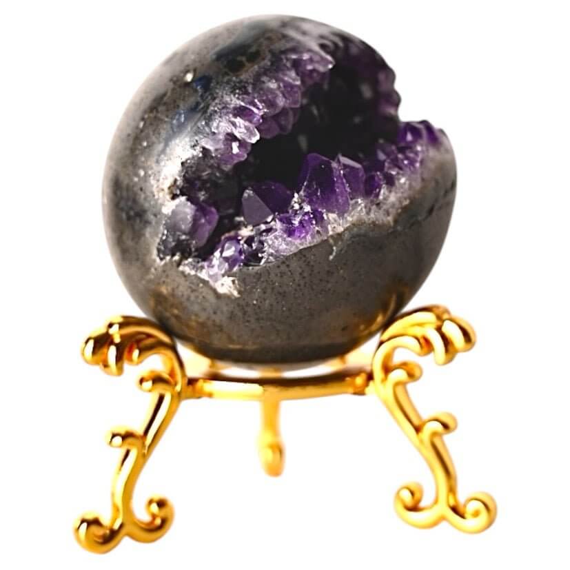 Funkelnde Amethystkugel mit Druse – Strahlendes Naturjuwel fürs Zuhause