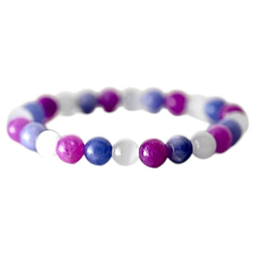 Amethyst Kugelarmband mit Aquamarin & Katzenauge