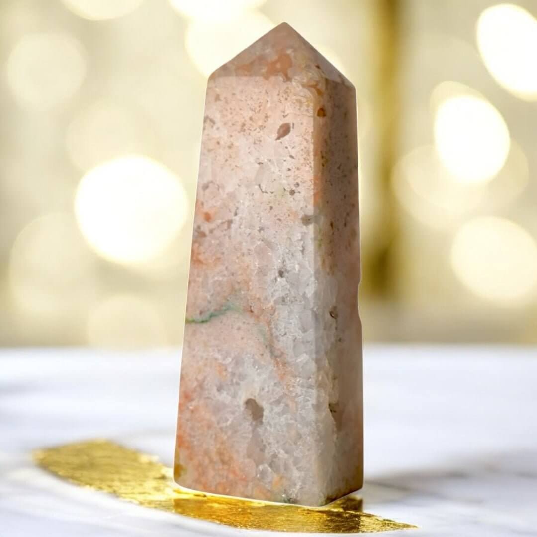 Rosa Amethyst Obelisk - sanft & einzigartig