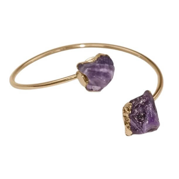 Offener Armreif Amethyst – Kraftvolles Naturjuwel für besondere Ausstrahlung