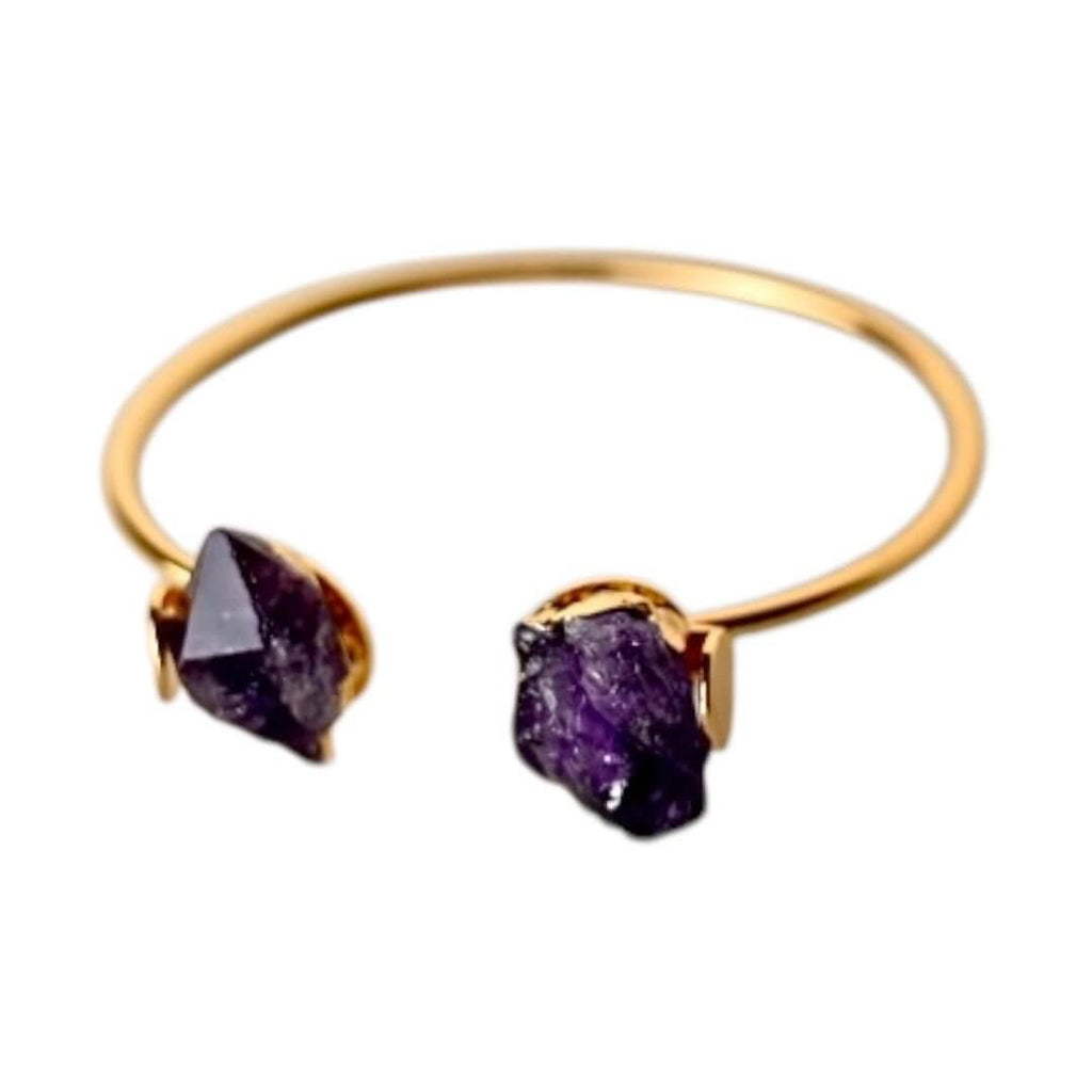 Offener Armreif Amethyst – Kraftvolles Naturjuwel für besondere Ausstrahlung